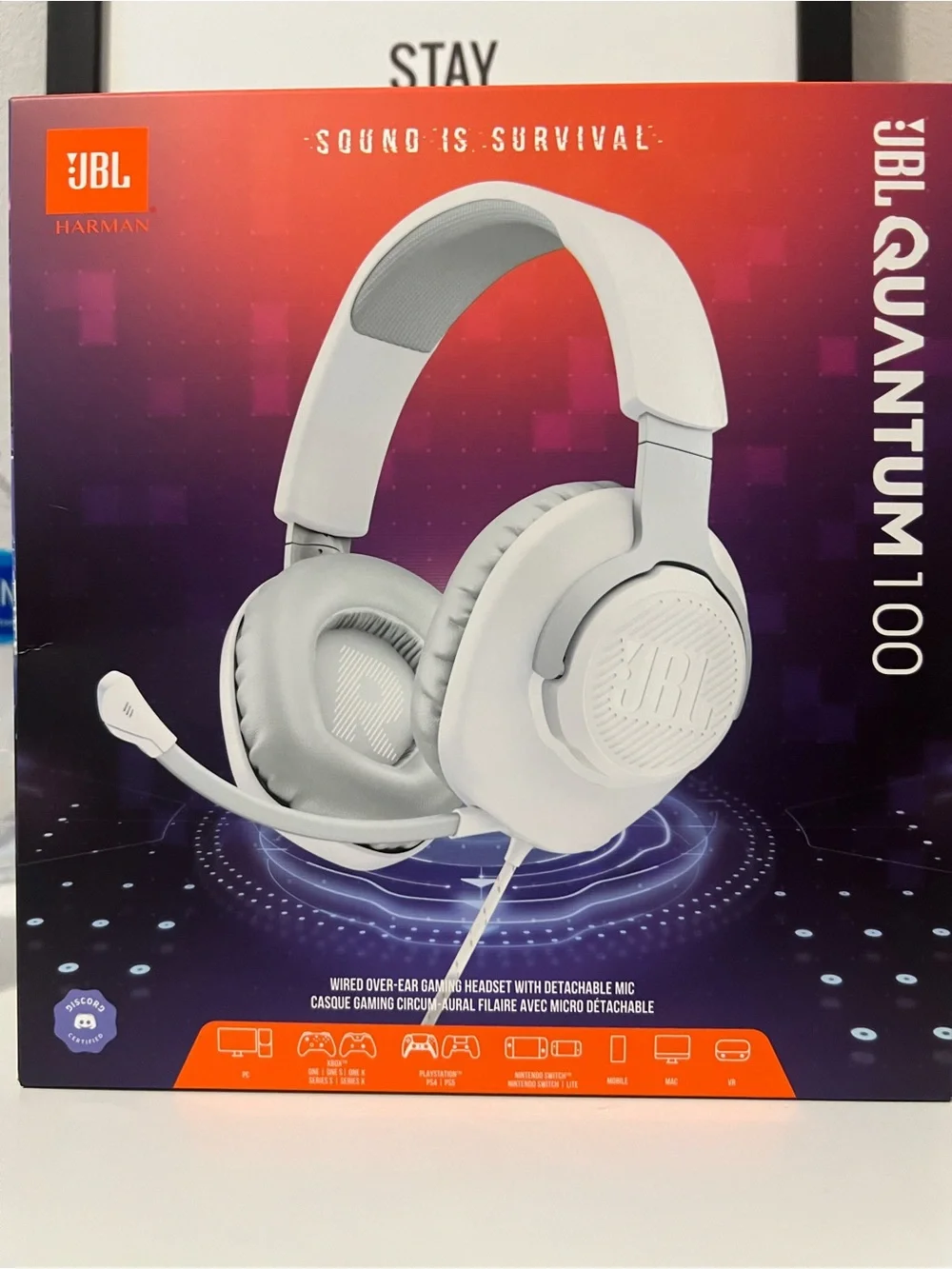JBL Quantum 100 Gaming Headset - White